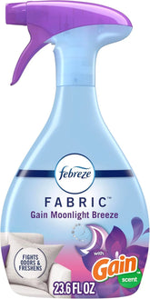Febreze Fabric Spray, Air Freshener, Odor-Fighting Fabric Refresher, Couch and Linen Spray, Sneaker Balls Alternative, Multi-Use, Gain Moonlight Breeze Scent, 23.6 fl oz