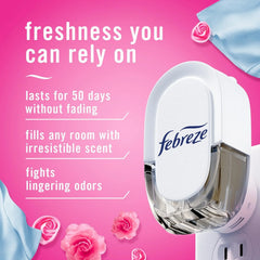 Febreze Plug-In Air Freshener, Odor-Fighting Scented Oil Refill, Air Fresheners for Home, Bathroom and Kitchen, Long Lasting, Downy April Fresh Scent, Cranberry, 0.87oz Refills, 3 Count