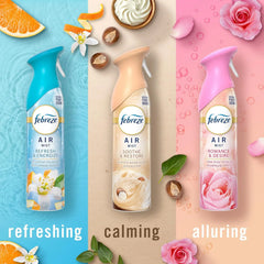 Febreze Air Mist, Air Freshener, Odor Fighting Room Spray, Deodorizer for Home Bathroom Kitchen Office Apartment, Soothe & Restore, Refresh & Energize, Romance & Desire Variety Pack, 8.1oz (Pack of 3)