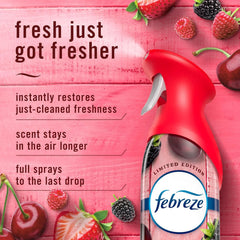 Febreze Air Mist, Air Freshener Spray, Odor Fighting Room Spray, Deodorizer for Home Bathroom Kitchen Office Apartment Dorm Room Classroom, Cherries & Berries Scent, 8.1oz (Pack of 3)
