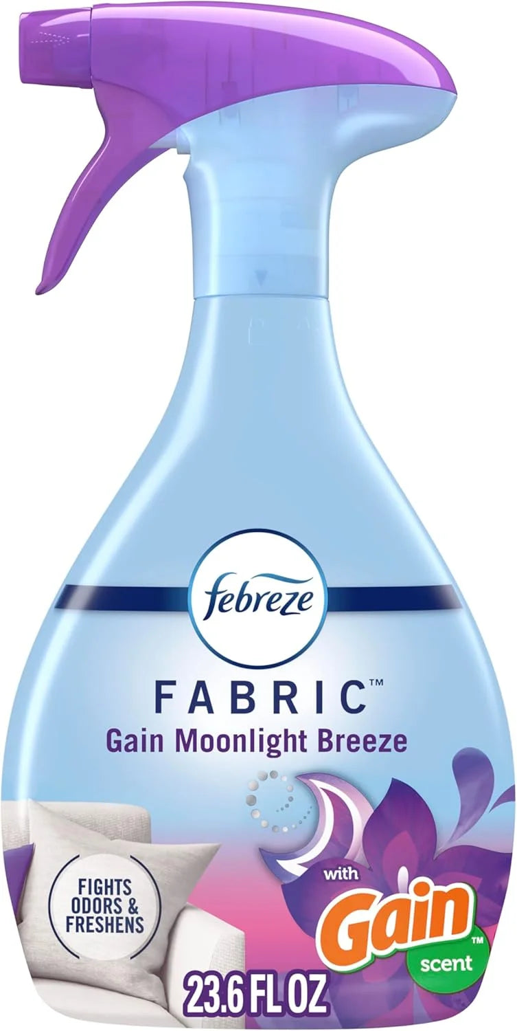Febreze Fabric Spray, Air Freshener, Odor-Fighting Fabric Refresher, Couch and Linen Spray, Sneaker Balls Alternative, Multi-Use, Gain Moonlight Breeze Scent, 23.6 fl oz