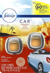 Febreze Car Air Fresheners, Hawaiian Aloha, Odor Fighter for Strong Odors Car Vent Clips (16 Count)