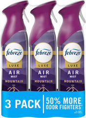 Febreze Air Mist, Air Freshener Spray, Odor Fighting Room Spray, Deodorizer for Home Bathroom Kitchen Office Apartment Dorm Room Classroom, Mountain Scent, 8.1oz (Pack of 3)
