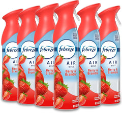 Febreze New & Improved Air Mist, Berry & Bramble Air Freshener, Home and Kitchen Essentials, Odor Fighting Room Spray (Pack of 6)