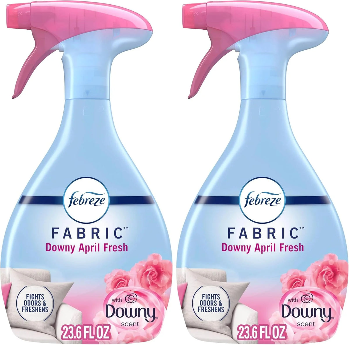 Febreze Fabric Spray Air Freshener, Odor-Fighting Fabric Refresher, Sneaker Balls Alternative, Couch Cleaner, Linen Spray, Multi-Use, Downy April Fresh Scent, 23.6 fl oz (Pack of 2)